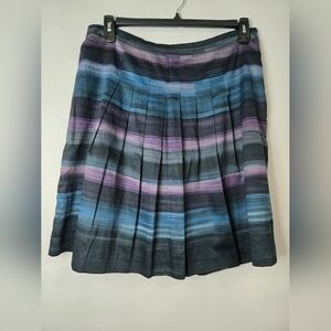 LOFT Multicolor Striped A-Line Skirt Size Petite 14